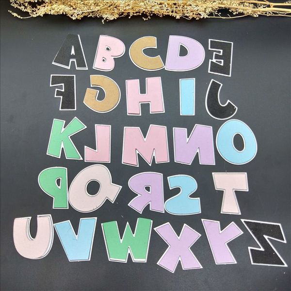 

large alphabet dies word cutting dies 26 metal die alphabet letters name card diy stamps and dies for card making 1019
