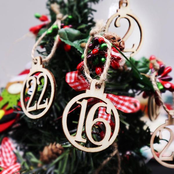 

25 шт. 1 25 номер деревянные теги рождественские адвент календарь висит подвеска рождественские украшения diy ремесла настоящие обеточные ак