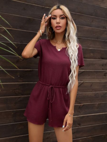 

dearcase notched neck tie front romper n5ya#, White