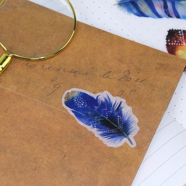 

6pcs pack cute fantasy feathers scrapbooking stickers diy craft decoracion journal p albums decoration sticker bbyohc lipper