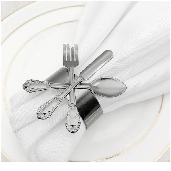 

6/12pcs gold silver metal tableware napkin rings bow buckles serviette holder for l party banquet kitchentable de qylbub