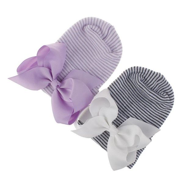 

newborn baby knit hat with large ribbon bow infant hospital hat baby warm beanie bows for headwear knitted headwra qyllvr, Yellow