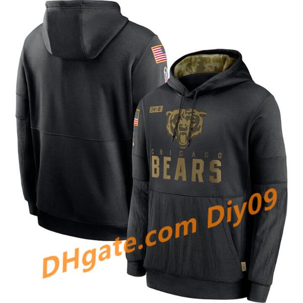 

men women youth chicago bears black sweatshirt 2021 salute to service sideline nfl performance pullover vintage hoodie, Blue;black