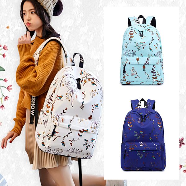 

new 2020 women children schoolbags lapcomputer backpack travel schoolbags for girls floral small large back pack y0125