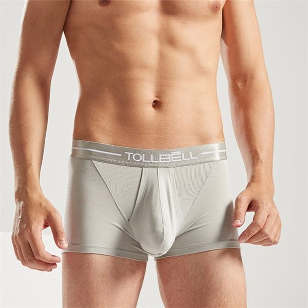 Yüksek Kalite Sağlıklı Ayrılmış Nefes Ped Testis Cure Varikosel Erkekler Iç Çamaşırı Adam 95% Modal 5% Spandex Erkek Boxer LJ201109