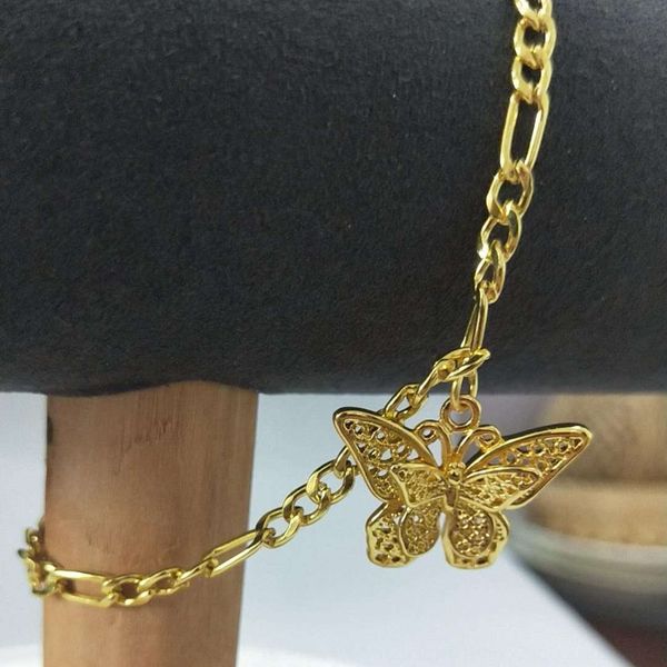 

new stainless steel butterfly inlaid with butterfly bracelet gold bohemian temperament noble fashion couple bracelet i5rop, Golden;silver