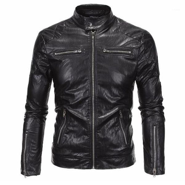 

xiu luo 5xl retro classic motorcycle streetwear leather jackets slim male motor riding jacket men's leather clothes 20191, Black