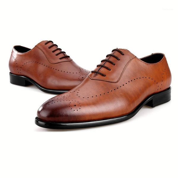 

dress shoes quality black / brown wedding mens genuine leather oxfords male business1