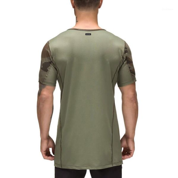 

outdoor t-shirts muscle boy fitness brothers camouflage short sleeve men's style summer breathable quick-dry running sports fitting t-s, Gray;blue