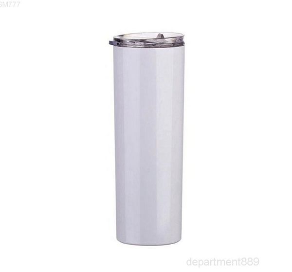 

20oz skinny tumblers sublimation blanks tumbler stainless steel coffee mugs beer classic cup with lid straws sea shipping owc3518