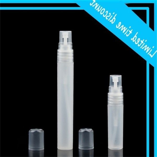 

5ml 10ml frosted plastic atomizer tube empty refillable matte fragrance perfume scent sample spray bottles for travel 0.17oz 0.34oz