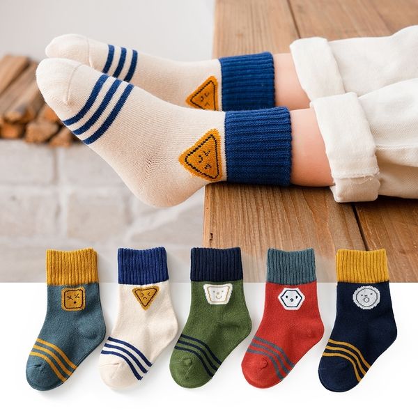 

molixinyu 5pcs baby socks autumn winter cotton soft tube socks boys and girls anti-slip floor cartoon children socks 1-12 years y201009, Pink;yellow