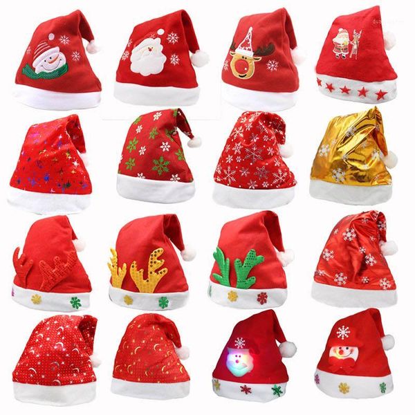

christmas decorations ornaments decoration hats child cute santa claus reindeer caps xmas holiday party decoratives supplies1