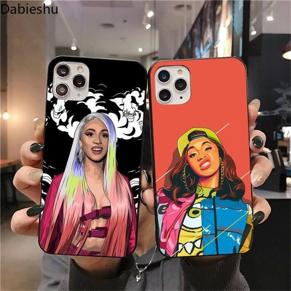 

vipdabieshurapper cardi b bling cute phone for iphone 12 11 pro xs max 8 7 6 6s plus x 5s se 2020 xr case