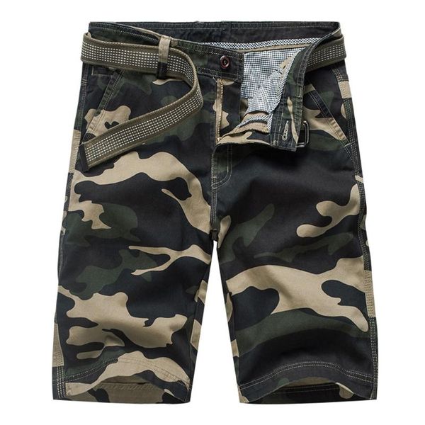 

men's shorts men cargo with belt summer camouflage casual cotton tactical camo 2021, White;black