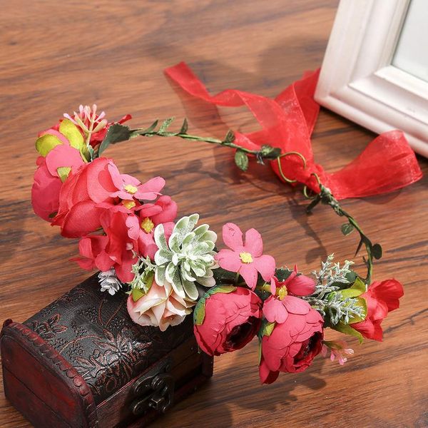 

flower crown haimeikang wedding floral hairbands festival headband women hair accessories headdress girl wreath qylmti