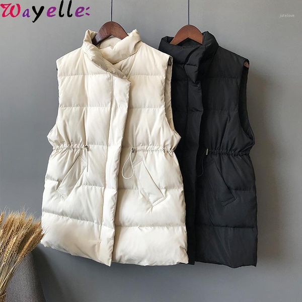 

warm cotton vest women winter vest women sleeveless jacket winter female slim women's windproof warm waistcoats1, Black;white