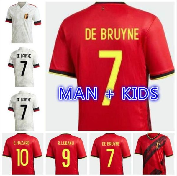 

de bruyne 2020 belgium soccer jersey hazard lukaku 2021home away football shirt man + kids kit kompany sports, Black;yellow