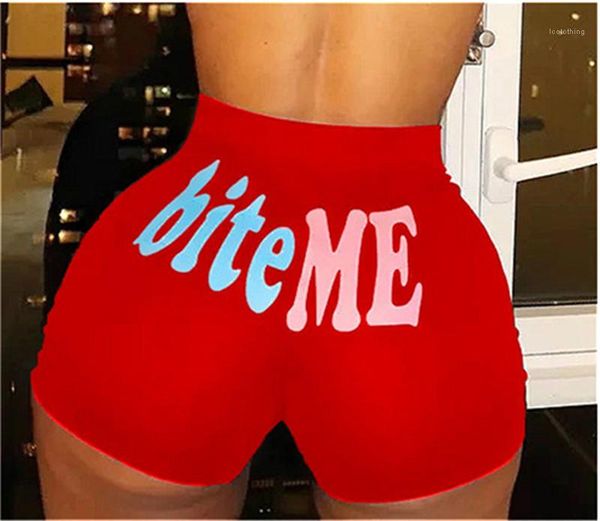 

letter pattern skinny shorts ladies buttocks shorts fashion trend high waist slim sports short pants designer new female casual, White;black