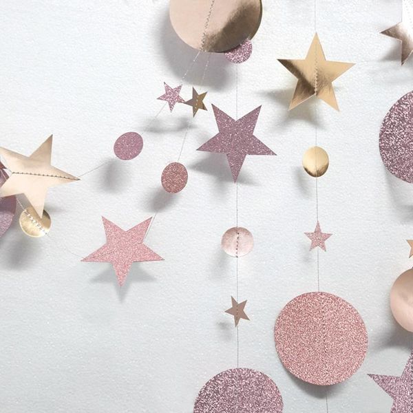 

4m circle star garland paper garland banner party decoration bunting wedding birthday party nursery room decor supplies bbyrnw lipper