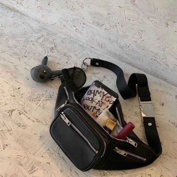 

super fire ins small women's cowhide 2019 new autumn winter fashion japanese and korean slanting student waist chest bag
