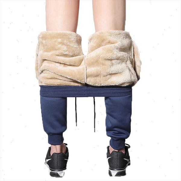 

drawstring sweatpants men 2021 mens trousers fashions men heavyweight pantalon hombre harem pants man winter warm fleece pants, Black