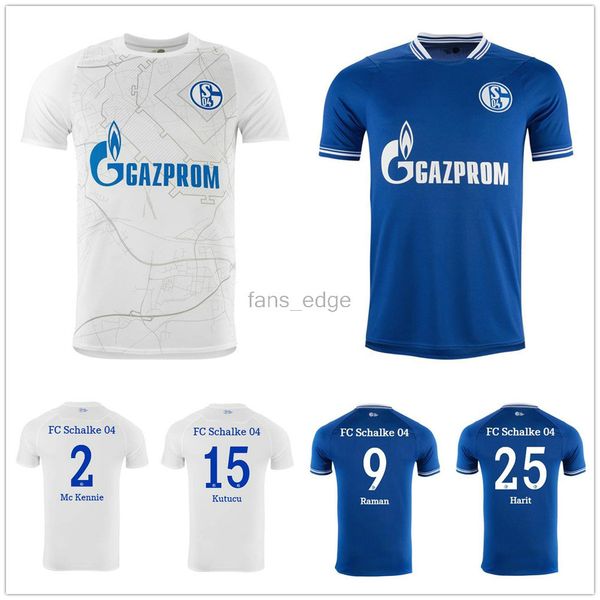 

2020 2021 schalke home blue soccer jersey 20 21 schalke 04 away футбольные рубашки # 7-й сердар буновал калигиури 20 21 футбол, Black;yellow