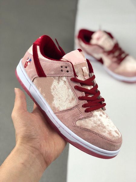 

2020 pink love lemonade sb low valentines day skateboards shoes women men valentine's day high pro pink lemonade sneakers