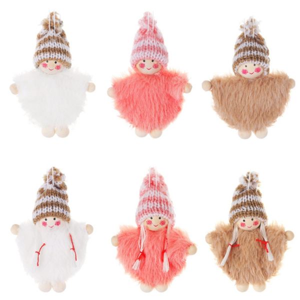 

2pcs/set cute white angel dolls ornaments home decor christmas decorations for xmas tress new year hanging pendant