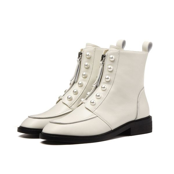 

2021 female new leather heel black woman winter ankle shoes 39 r9pf