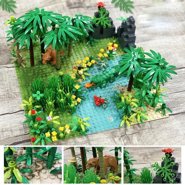 

32*32 dots classic base plates tropical rainy climate plastic baseplates green jungle compatible friend building blocks toy gift wmttel