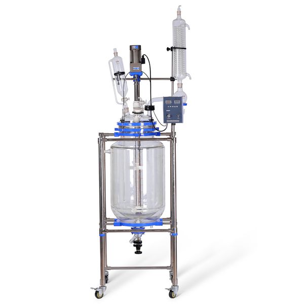 ZZKD Lab Supplies 100L Doppelschicht-Glasreaktor Vakuumdestillationsausrüstung mit großem Volumen und ummanteltem Glasreaktionsgefäß