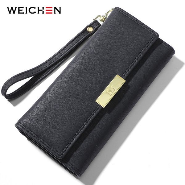 

weichen 2020 new long wristband clutch wallet women many department card holder phone pocket female wallets ladies purse cartera