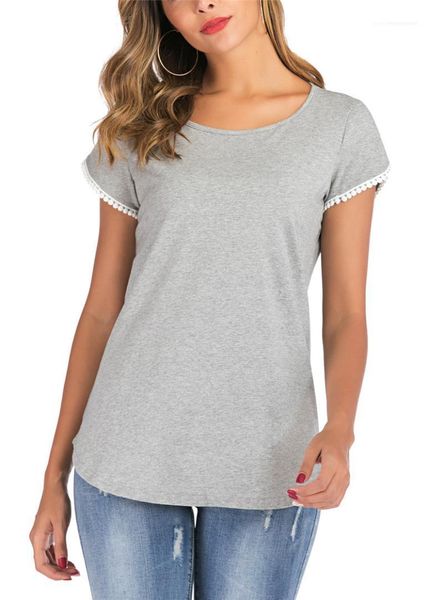 

sleeve lace sleep female clothing panelled womens designer pajamas loose solid color crew neck sleepwear short, Black;red