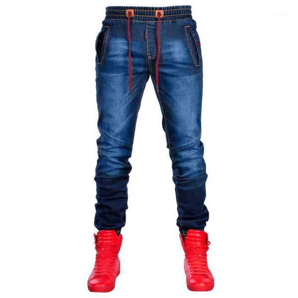 

jeans for mens 2021 summer men's pants classic denim cotton solid straight pocket trousers distressed pant1, Blue