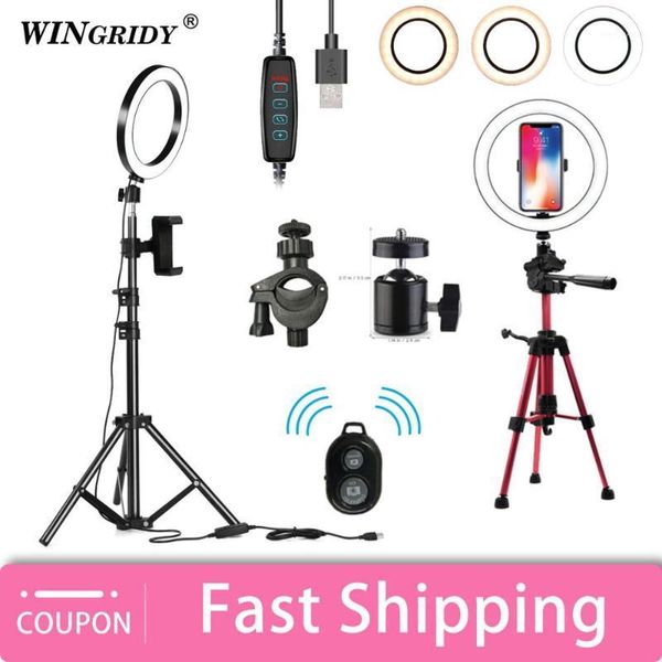 

led ring light 16cm 26cm 5600k 64 leds selfie ring lamp pgraphic lighting with tripod phone holder usb plug p studio1