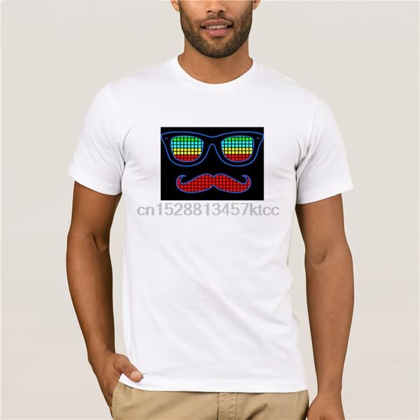 

sound activated led light up and down flashing equalizer printing short sleeve tshirt trend hooded sweatshirt hoodie men t shirt