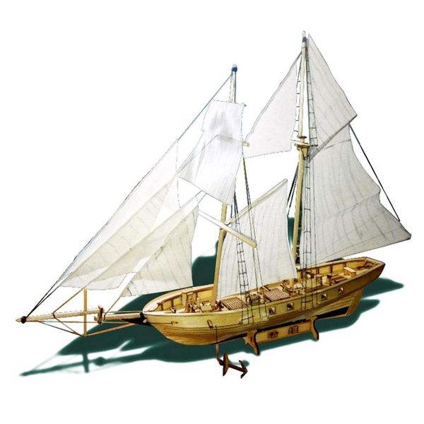 

2021 latest scale assembling sailboat diy ship home decoration boat children toys gift sailing model assembled wooden kit 1