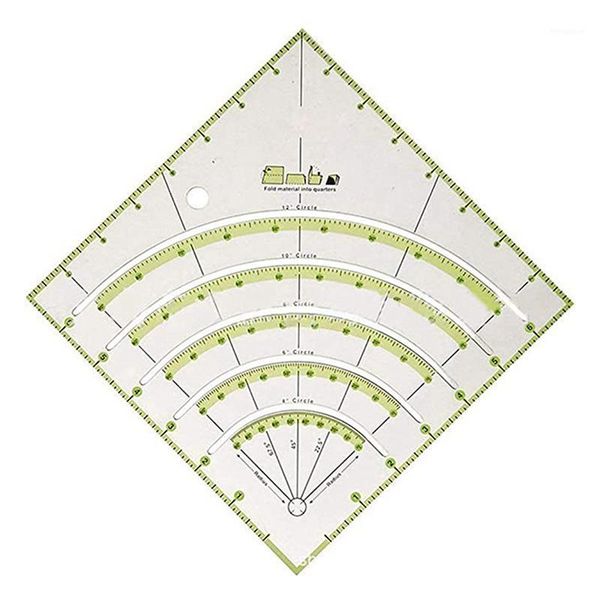 

quilting ruler, arcs fan quilt cutter ruler quilting ruler acrylic quilters with double colored lines1, Black