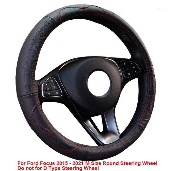 

cow true leather car steering wheel cover for focus 2015 2016 2017 2018 2019 2020 2021 m size round steering wheel auto1