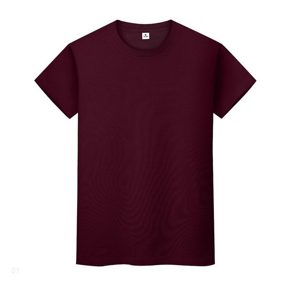 

new round neck solid color t-shirt summer cotton bottoming shirt short-sleeved mens and womens half-sleeved p0uoi