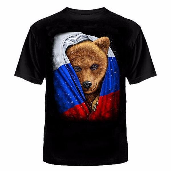 

military black 100% хлопок русский медведь на флаге россии балахон дизайнеров футболки толстовка