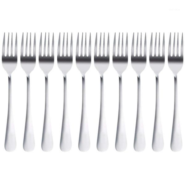 

10 pcs fork table stainless steel steak fork forks cutlery dinner table, fruit salad, steak-18.5cm total length1