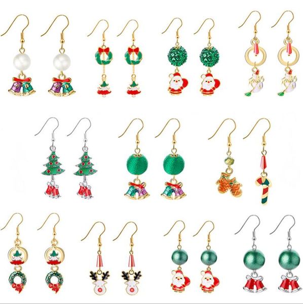 Christmas 11 Styles Kids Gioielli orecchini di gioielli Happy Christmas Deer Tree Flake Orecchini per bambini Giochi di gioielli