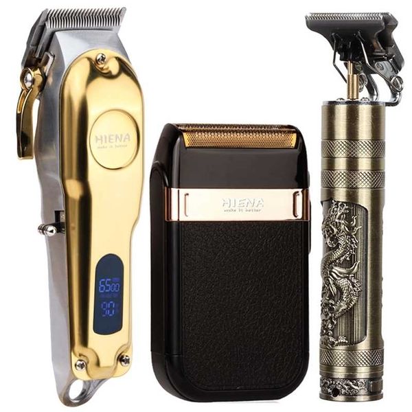 Haarschneidemaschine-Set, elektrischer Trimmer, kabelloser Rasierer, Herren-Friseur-Schneidemaschine für wiederaufladbare USB-Gold, 220121