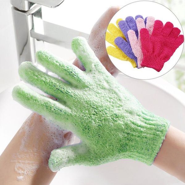 

shower bath gloves exfoliating wash skin spa massage scrub body scrubber glove 7 colors soft bathing gloves gift fast shipping 2021