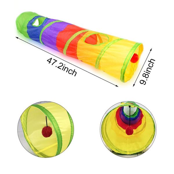 

cat игрушка multicolor interactivefoldable 2 отверстия cat tunnel с мячом котенок bulk смешные игрушки pet cat tunnel игрушка аксессуары jll