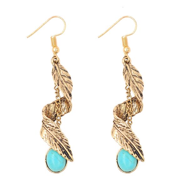 

ear new bohemian style su fashion accessories nail turquoise earrings, Silver