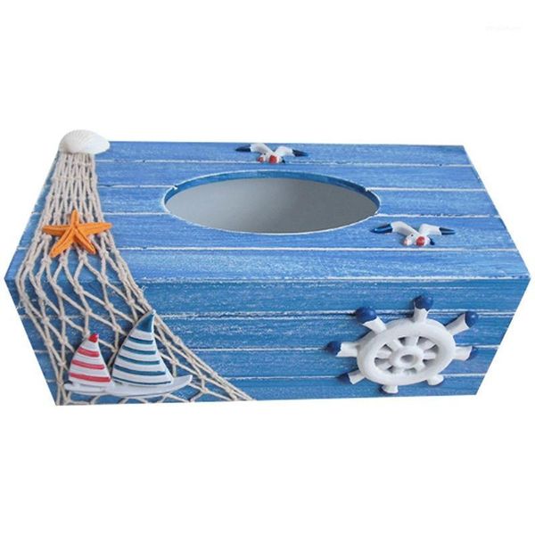 

wooden tissue box mediterranean style tissue home decoration holder toilet paper holder sailboat and rudder1