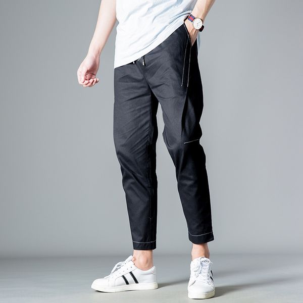 

2020 осень мужские молодежные повседневные повседневные брюки инкрустированные пригонки корейской версии капри мужские брюки oye2f, Blue